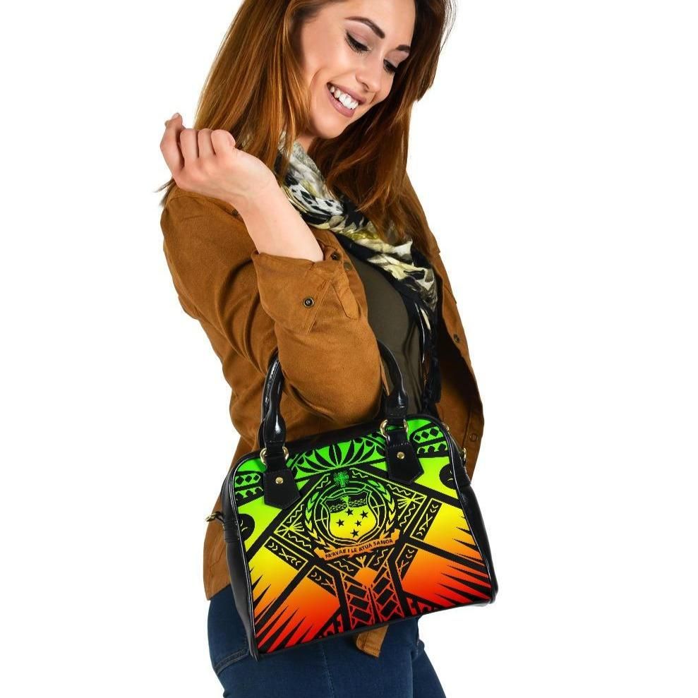 Samoa Polynesian Shoulder Handbag Samoa Reggae Seal With Polynesian Tattoo