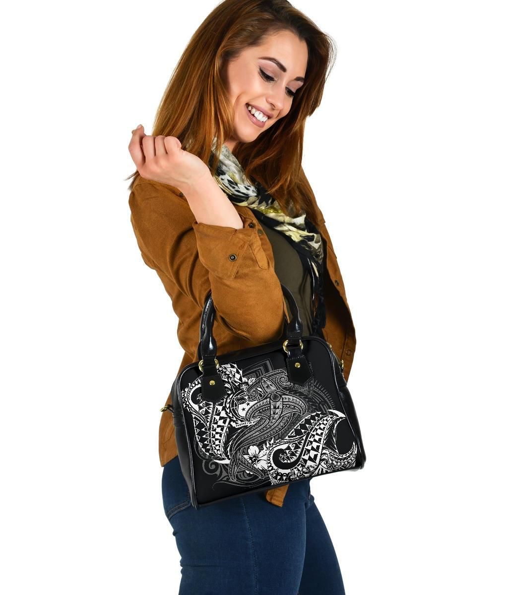Samoa Shoulder Handbag White Shark Polynesian Tattoo