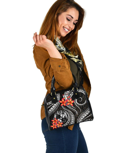 Tonga Polynesian Shoulder Handbag White Plumeria