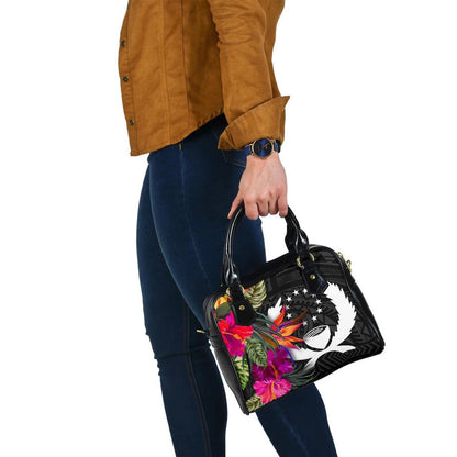 Pohnpei Shoulder Handbag Polynesian Hibiscus Pattern