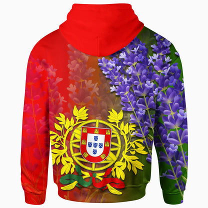 Portugal Lavender Hoodie Unisex Printed Zip Hoodie