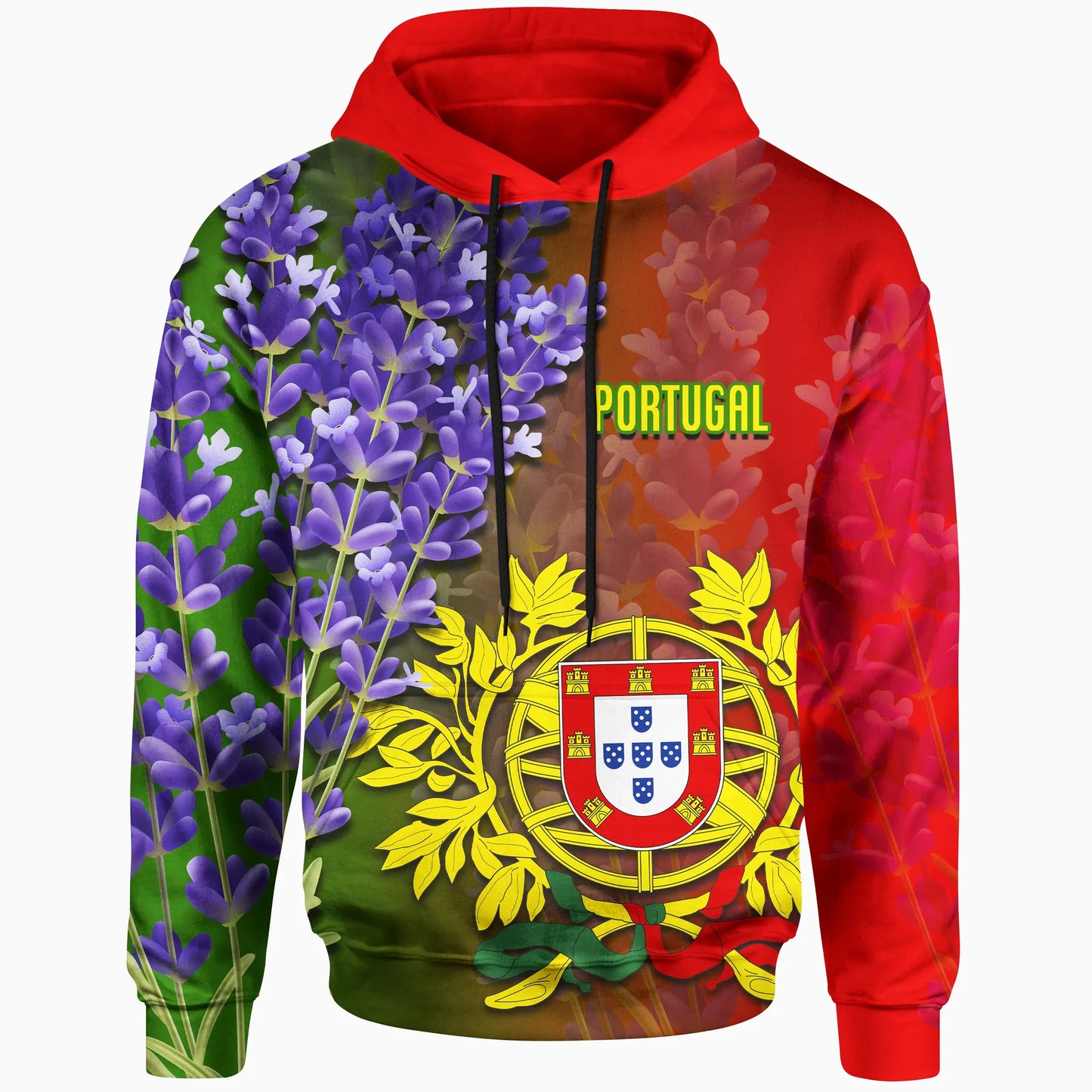 Portugal Lavender Hoodie Unisex Printed Zip Hoodie