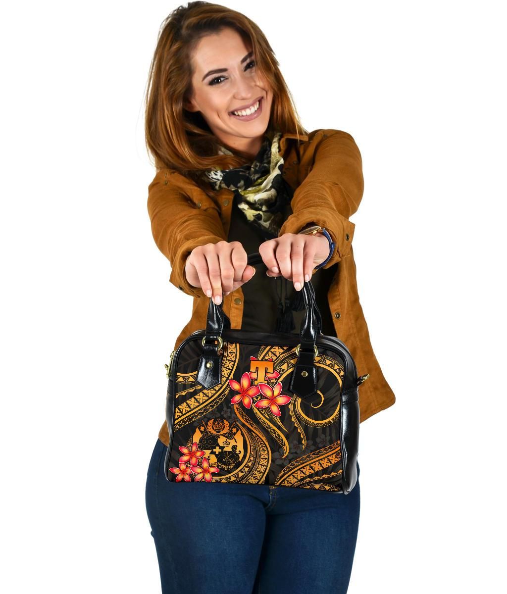 Tonga Polynesian Shoulder Handbag Gold Plumeria