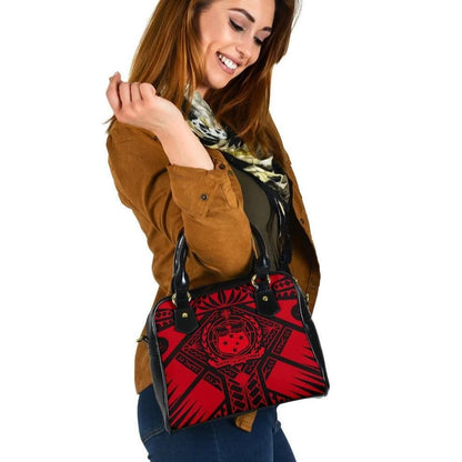 Samoa Polynesian Shoulder Handbag Samoa Red Seal With Polynesian Tattoo