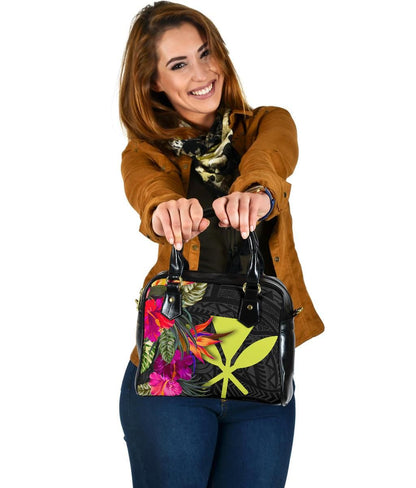 Hawaii Shoulder Handbag Hibiscus Polynesian Pattern