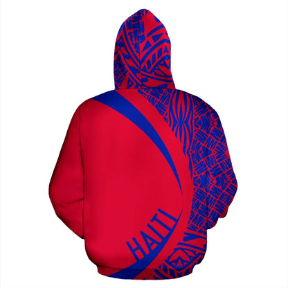 Haiti Flag Polynesian Hoodie Circle Style 01 Merchize
