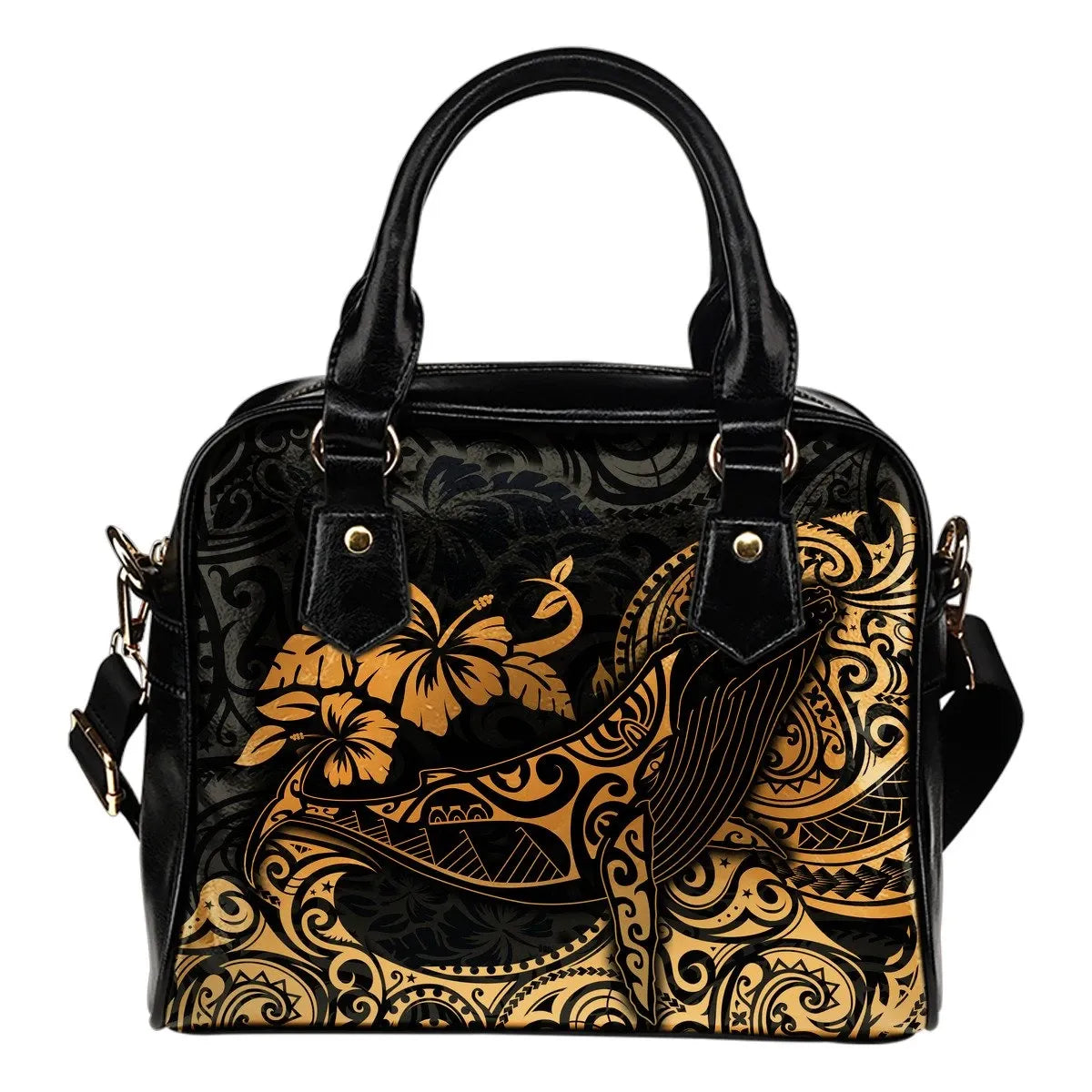 Polynesian Hawaii Shoulder Handbag Polynesian Golden Humpback Whale