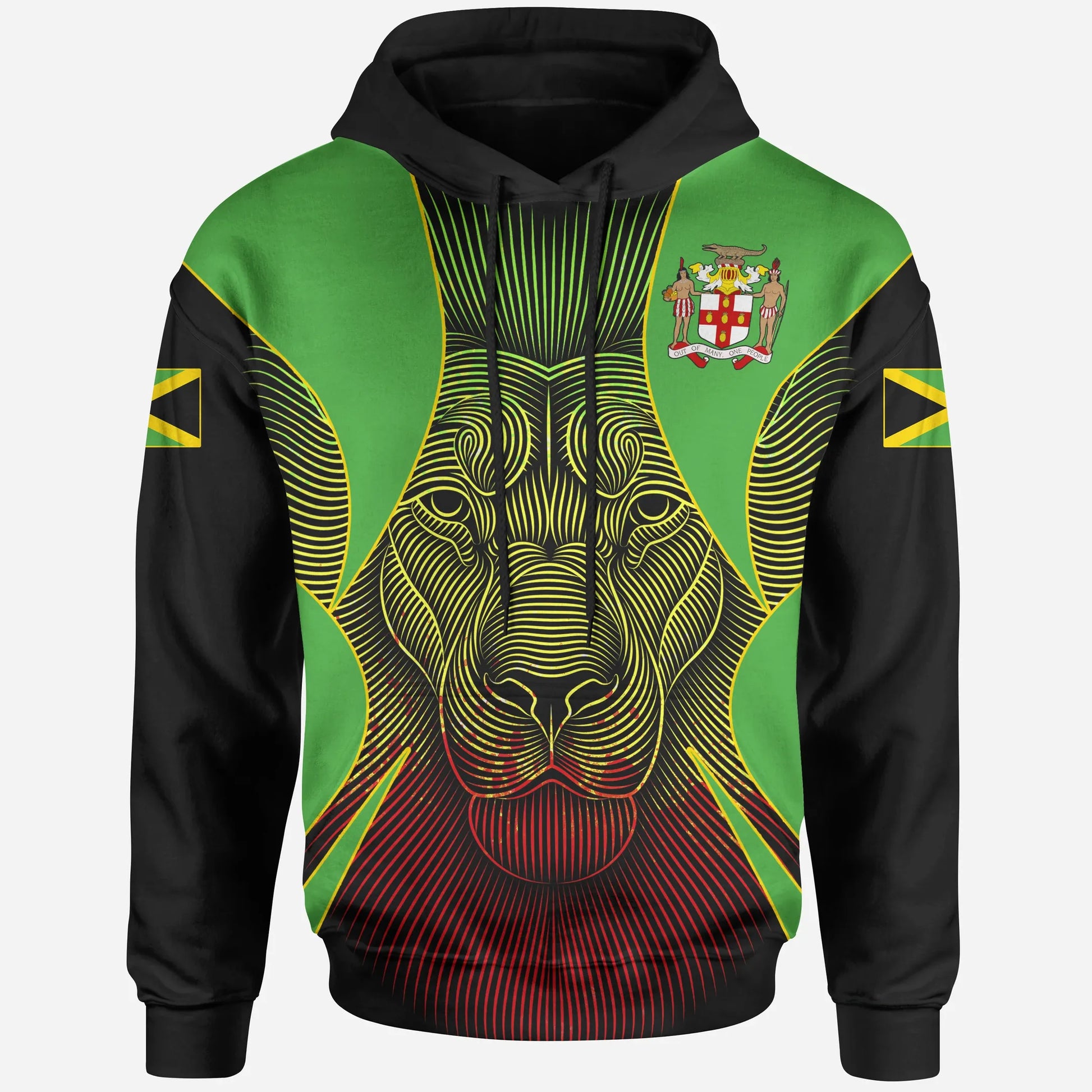 Jamaica All Over Hoodie Lion Coat Of Arms