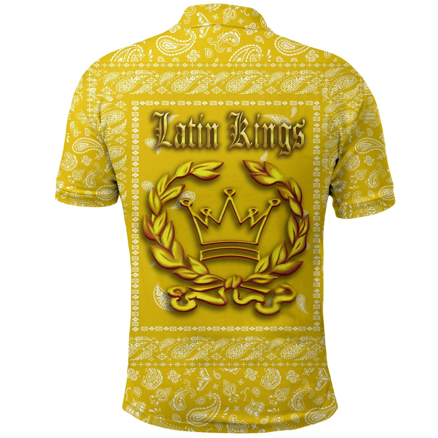 Latin Kings Gang Polo Shirt Yellow Bandana Printed Shirt