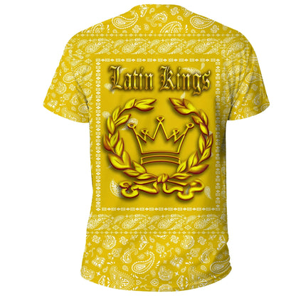 Latin Kings Gang T-Shirt Yellow Bandana Unisex Printed Shirt