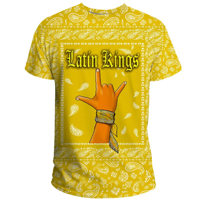 Latin Kings Gang T-Shirt Yellow Bandana Unisex Printed Shirt