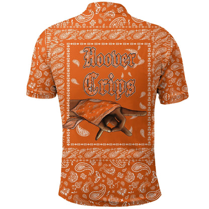 Hoover Crips Polo Shirt - Orange Bandana Unisex Printed Shirt