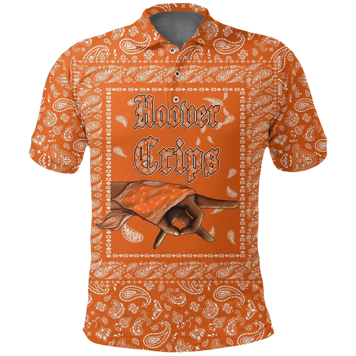 Hoover Crips Polo Shirt - Orange Bandana Unisex Printed Shirt