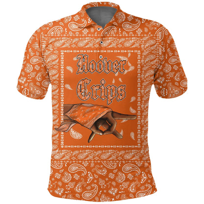 Hoover Crips Polo Shirt - Orange Bandana Unisex Printed Shirt
