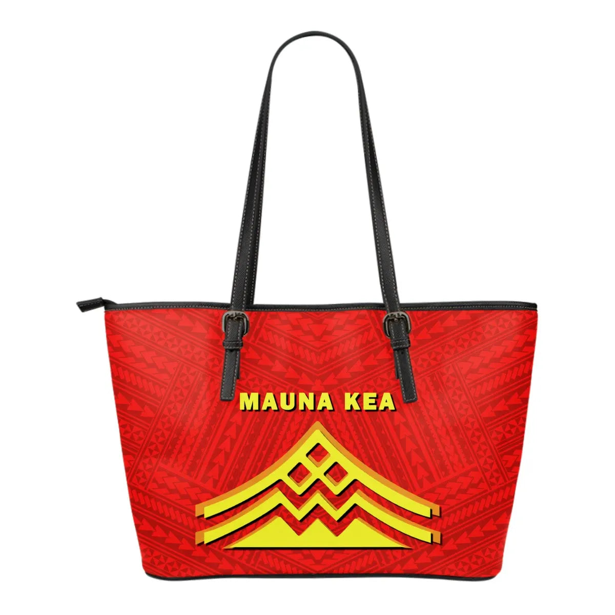 Hawaii Mauna Kea Polynesian Small Leather Tote Bag Ah