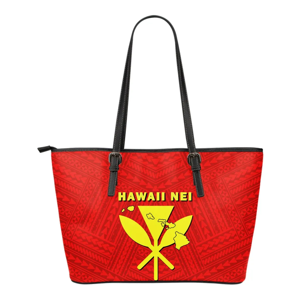 Hawaii Kanaka Polynesian Small Leather Tote Bag Ah