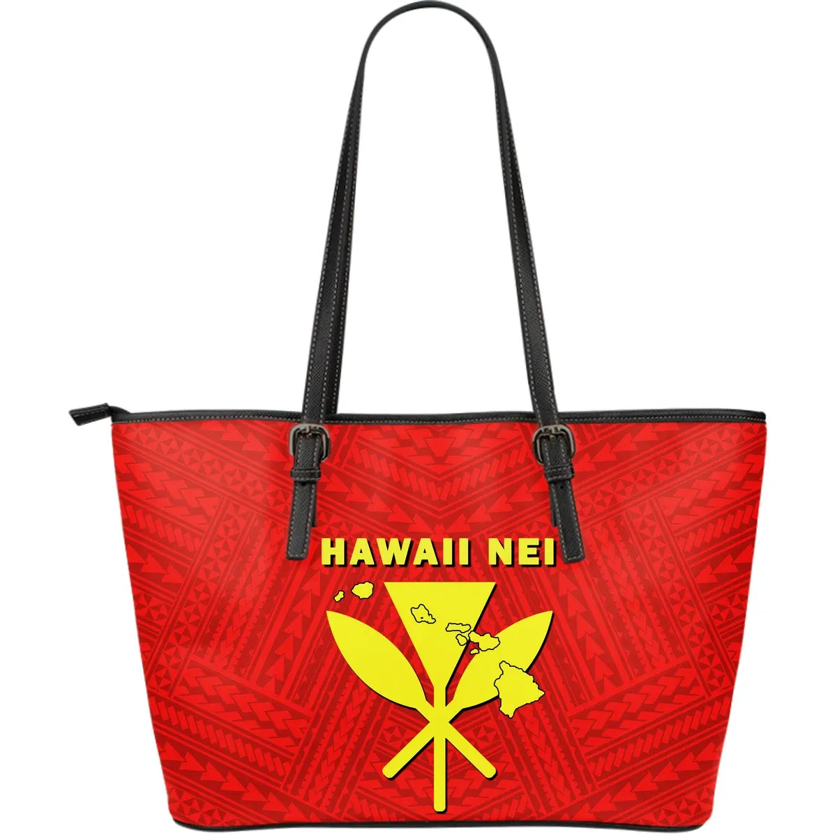 Hawaii Kanaka Polynesian Large Leather Tote Bag Ah