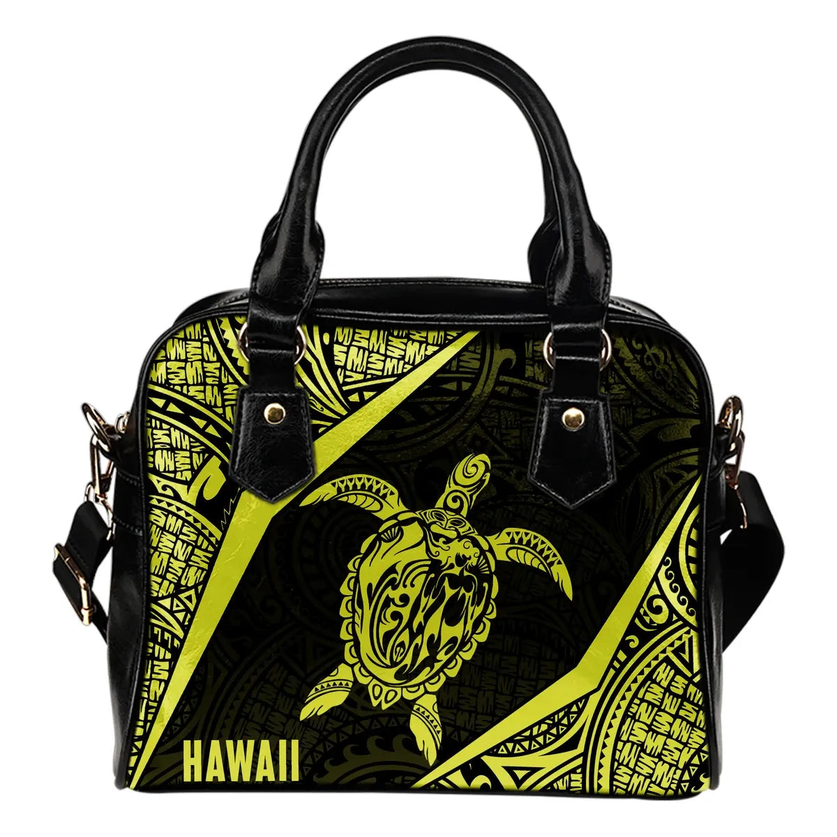 Hawaii Polynesian Shoulder Handbag Turtle Yellow