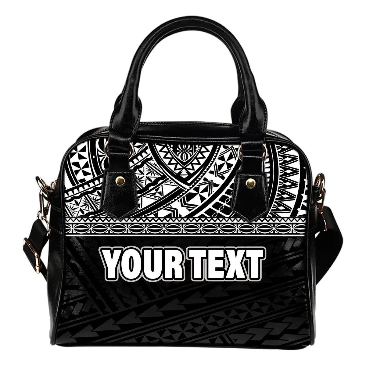 Polynesian Shoulder Handbag Custom Black Style