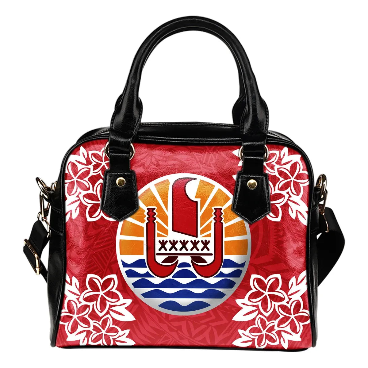 Tahiti French Polynesia Tiare Flowers Shoulder Handbag