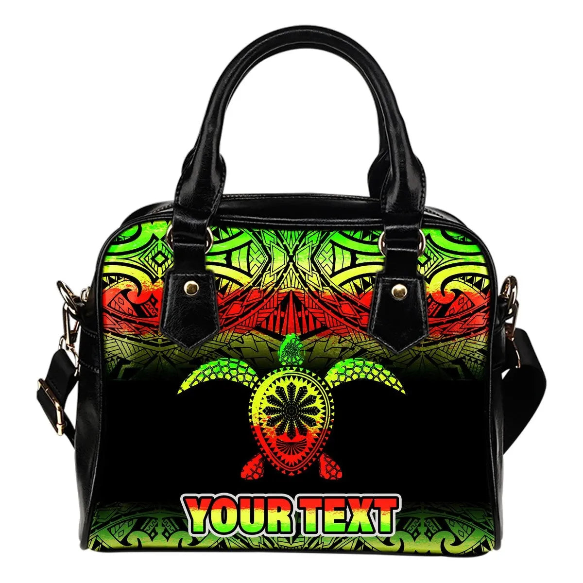 Turtle Shoulder Handbag Polynesian Custom Reggae Fog