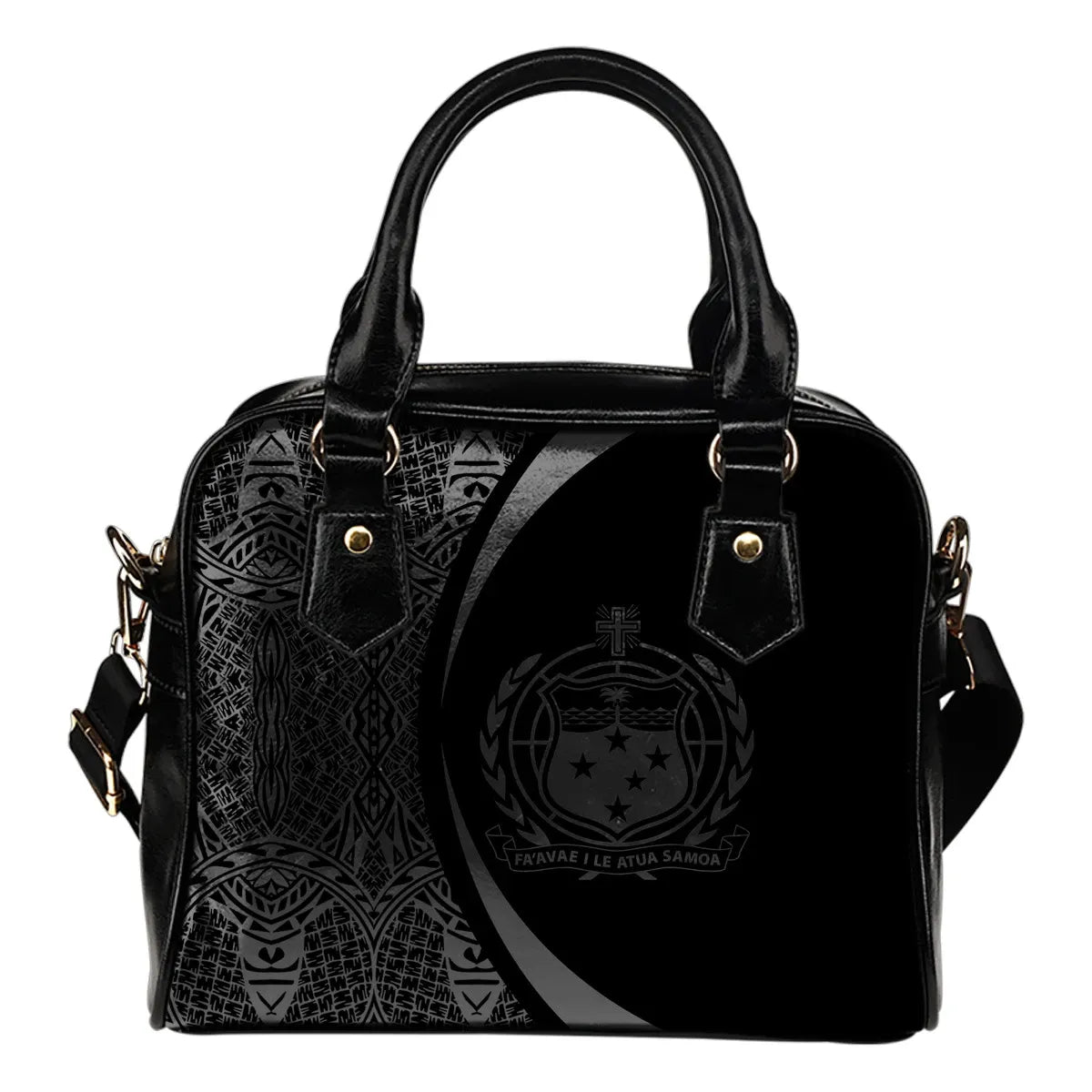 Samoa Coat Of Arms Polynesian Shoulder Handbag Circle Style 09