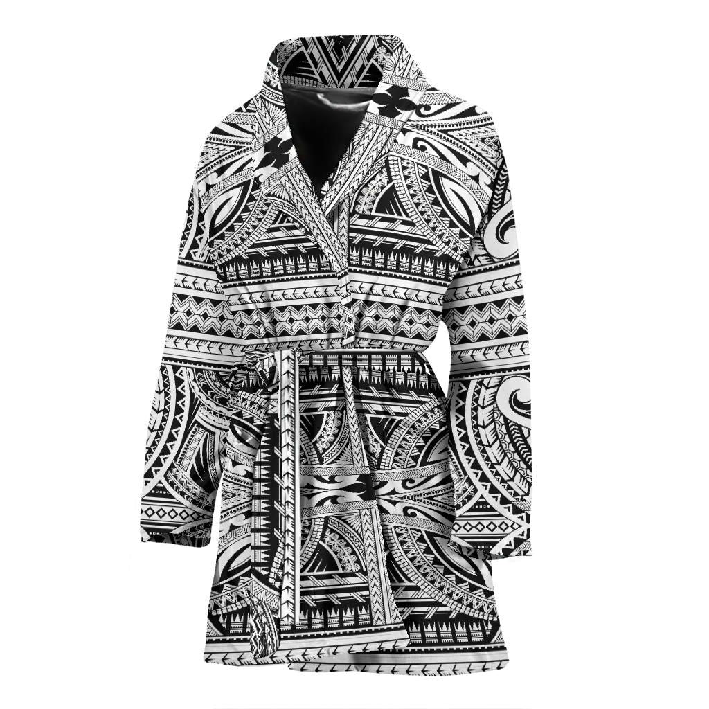 Polynesian Women's Bath Robe 02 White Th5