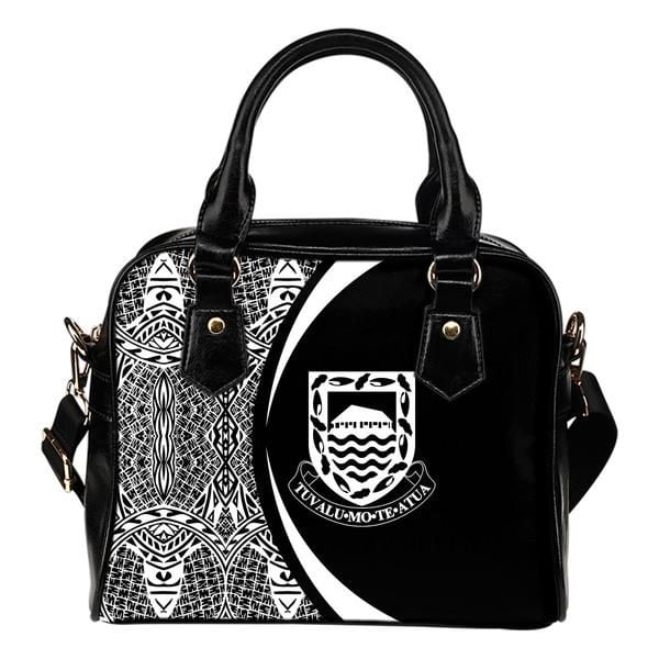 Tuvalu Coat Of Arms Polynesian Shoulder Handbag Circle Style 01