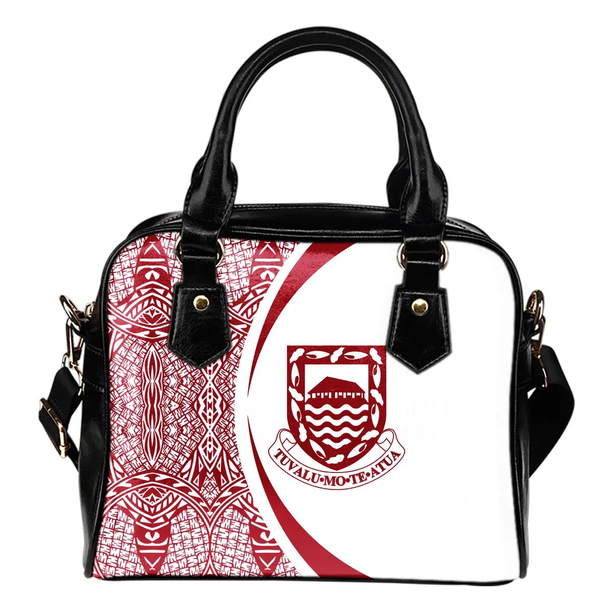 Tuvalu Coat Of Arms Polynesian Shoulder Handbag Circle Style 07