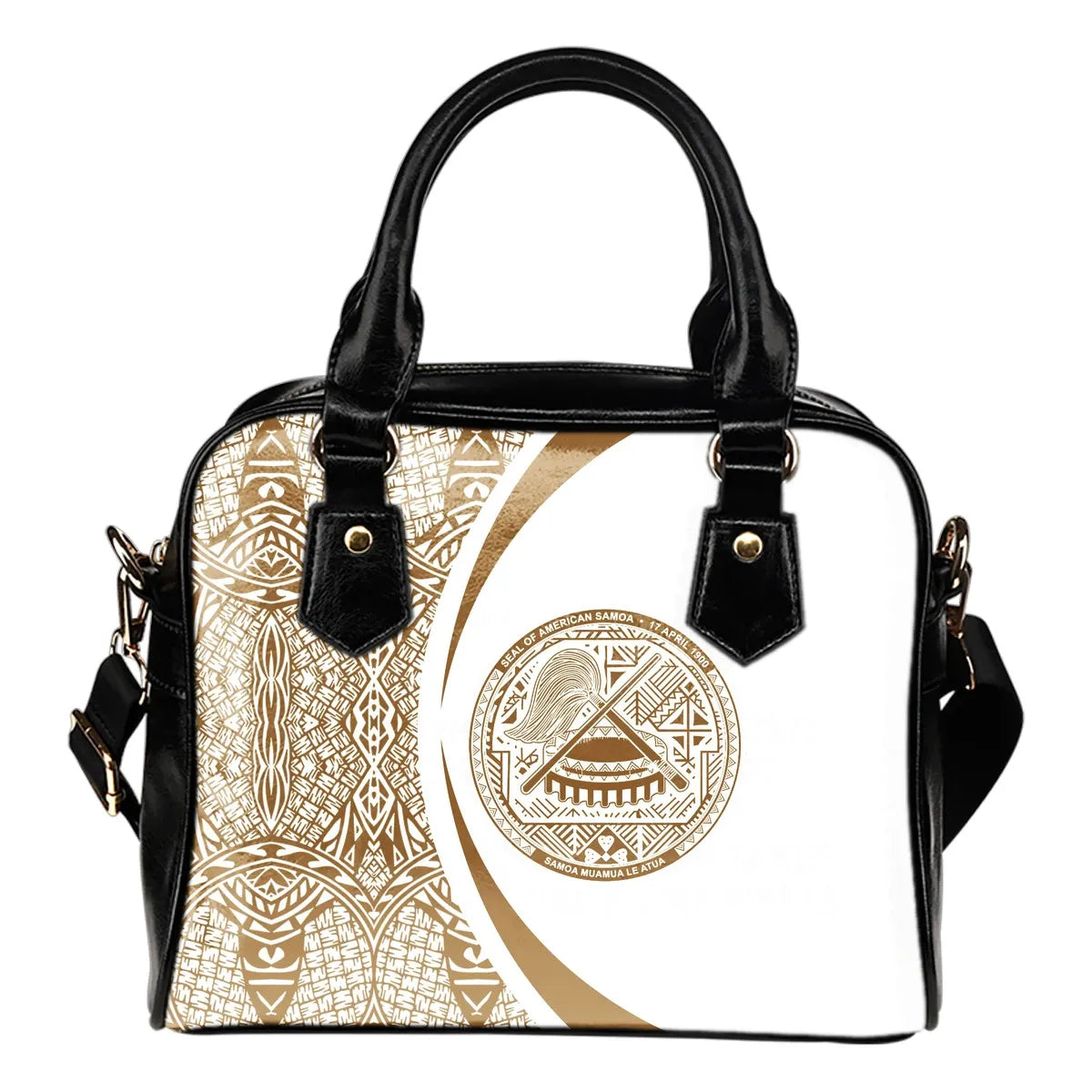 American Samoa Coat Of Arms Polynesian Shoulder Handbag Circle Style 03
