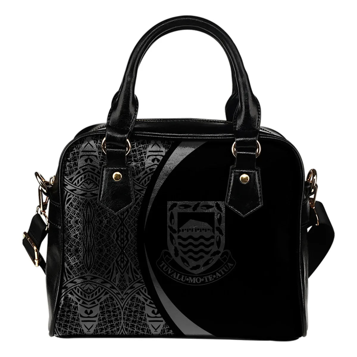 Tuvalu Coat Of Arms Polynesian Shoulder Handbag Circle Style 09