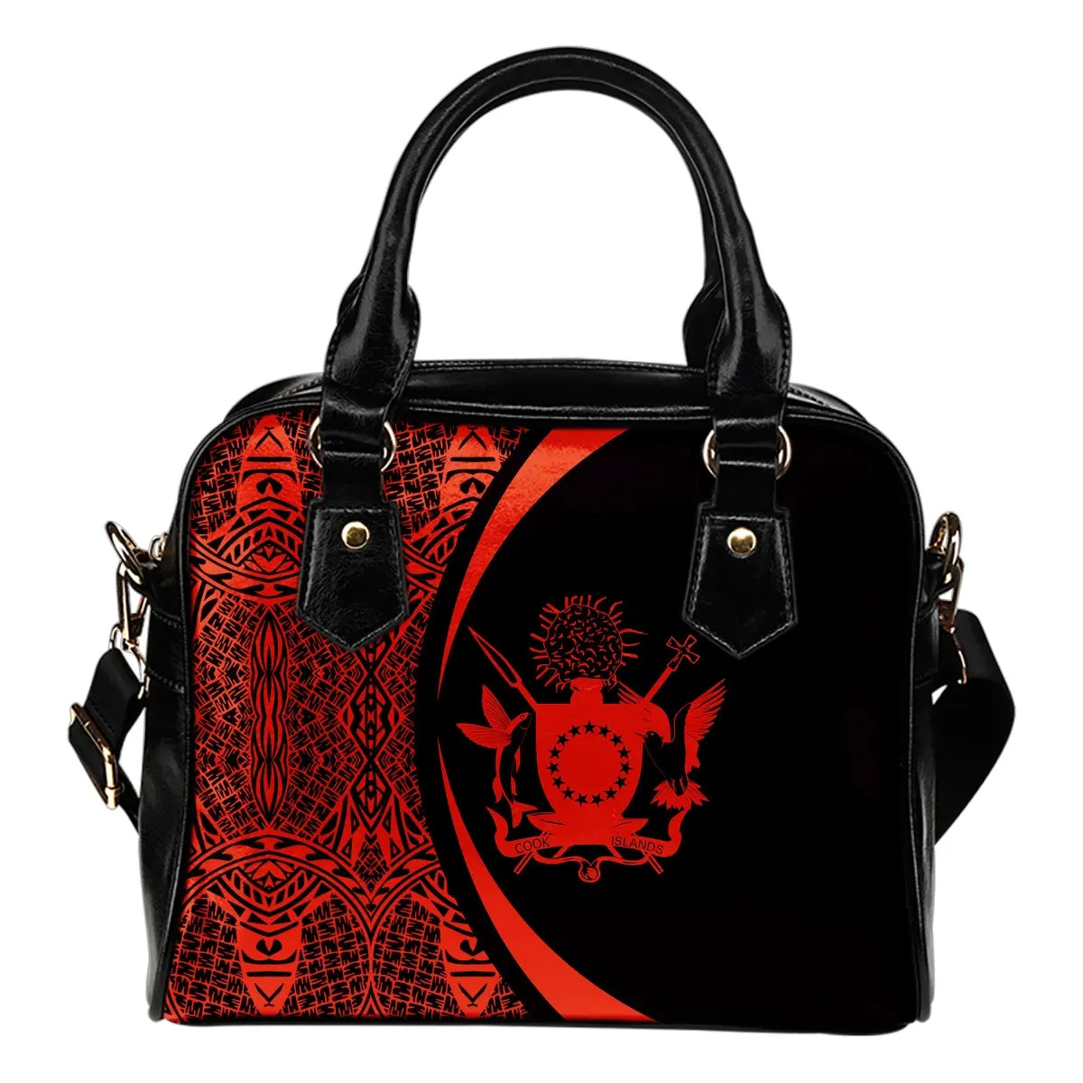Cook Islands Coat Of Arms Polynesian Shoulder Handbag Circle Style 06
