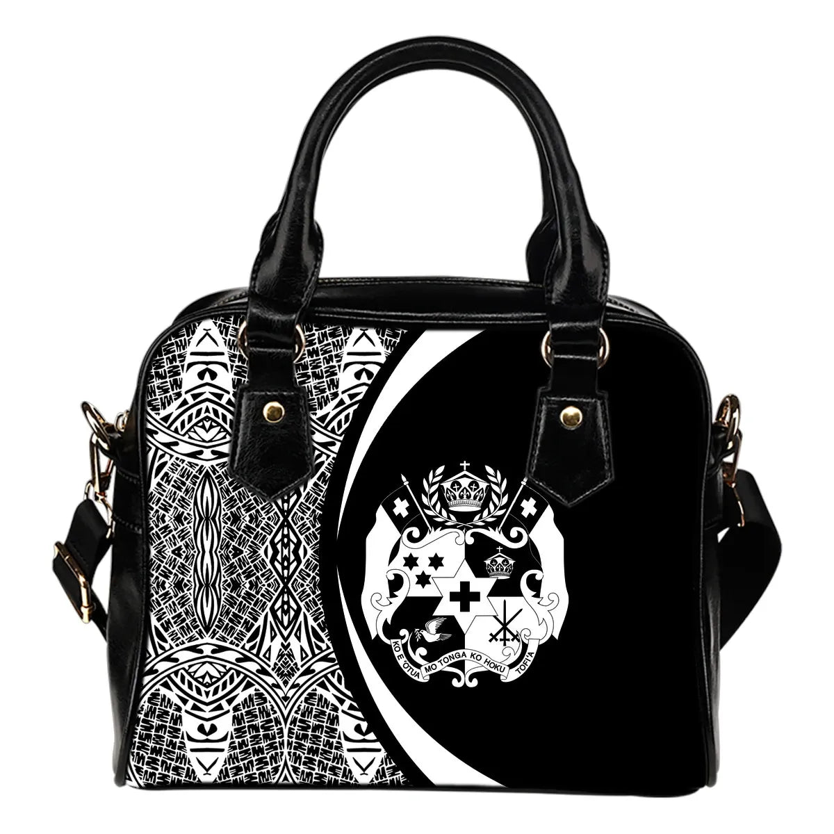 Tonga Coat Of Arms Polynesian Shoulder Handbag Circle Style 01