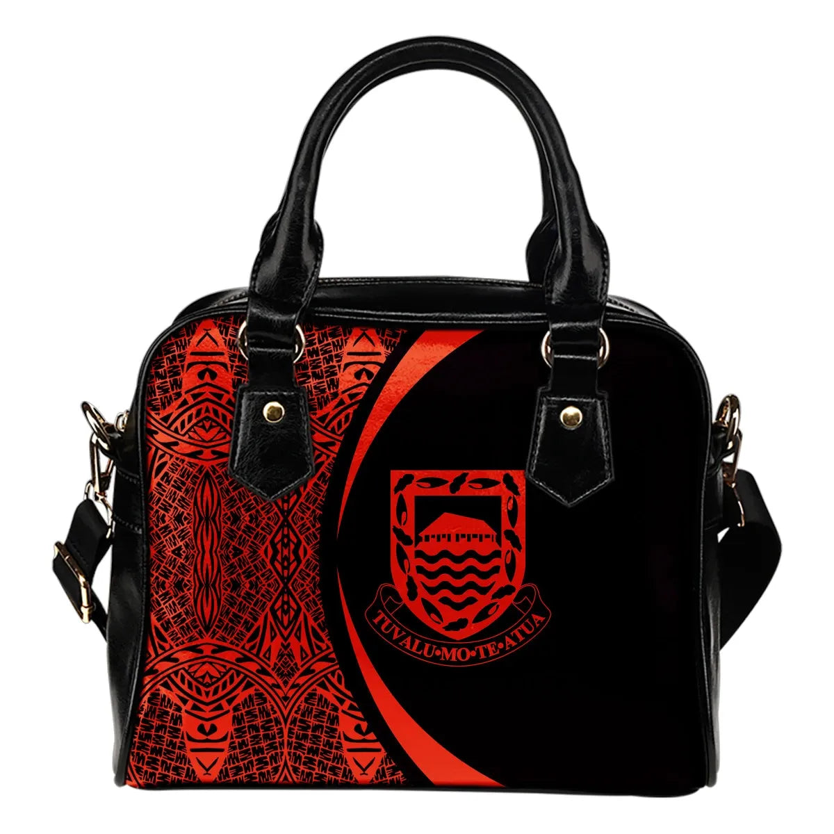 Tuvalu Coat Of Arms Polynesian Shoulder Handbag Circle Style 06