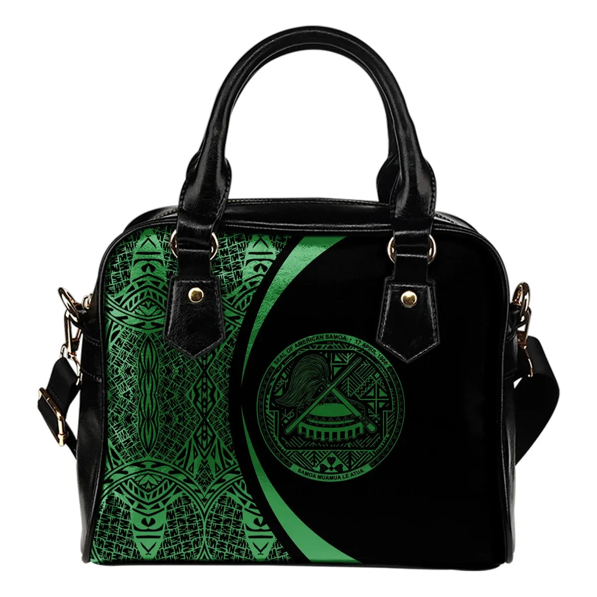 American Samoa Coat Of Arms Polynesian Shoulder Handbag Circle Style 08