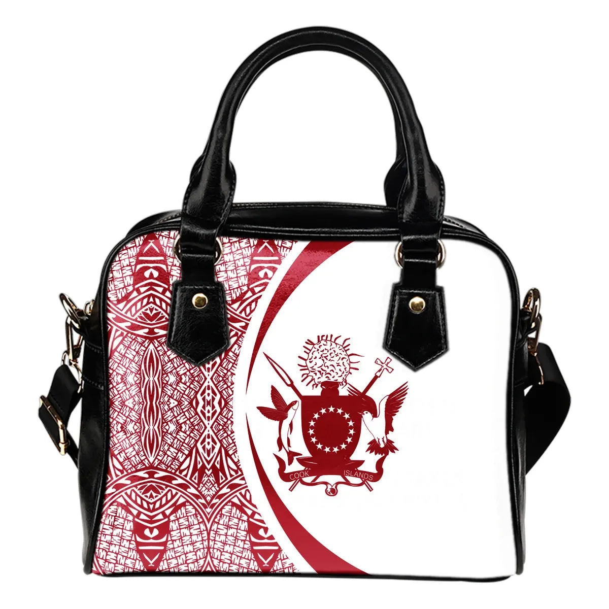 Cook Islands Coat Of Arms Polynesian Shoulder Handbag Circle Style 07