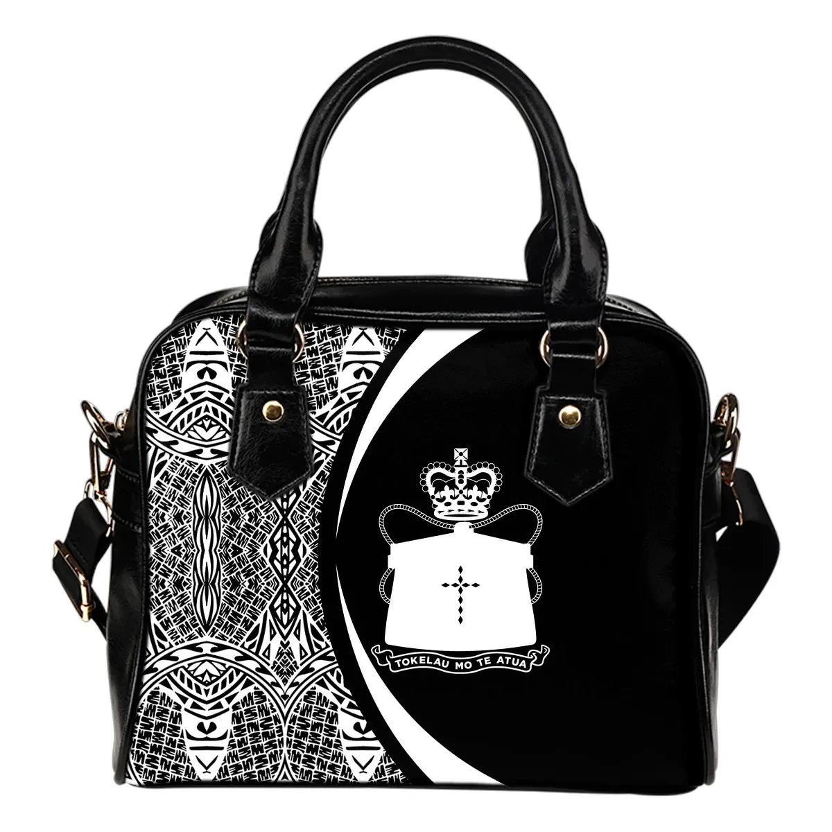 Tokelau Coat Of Arms Polynesian Shoulder Handbag Circle Style 01