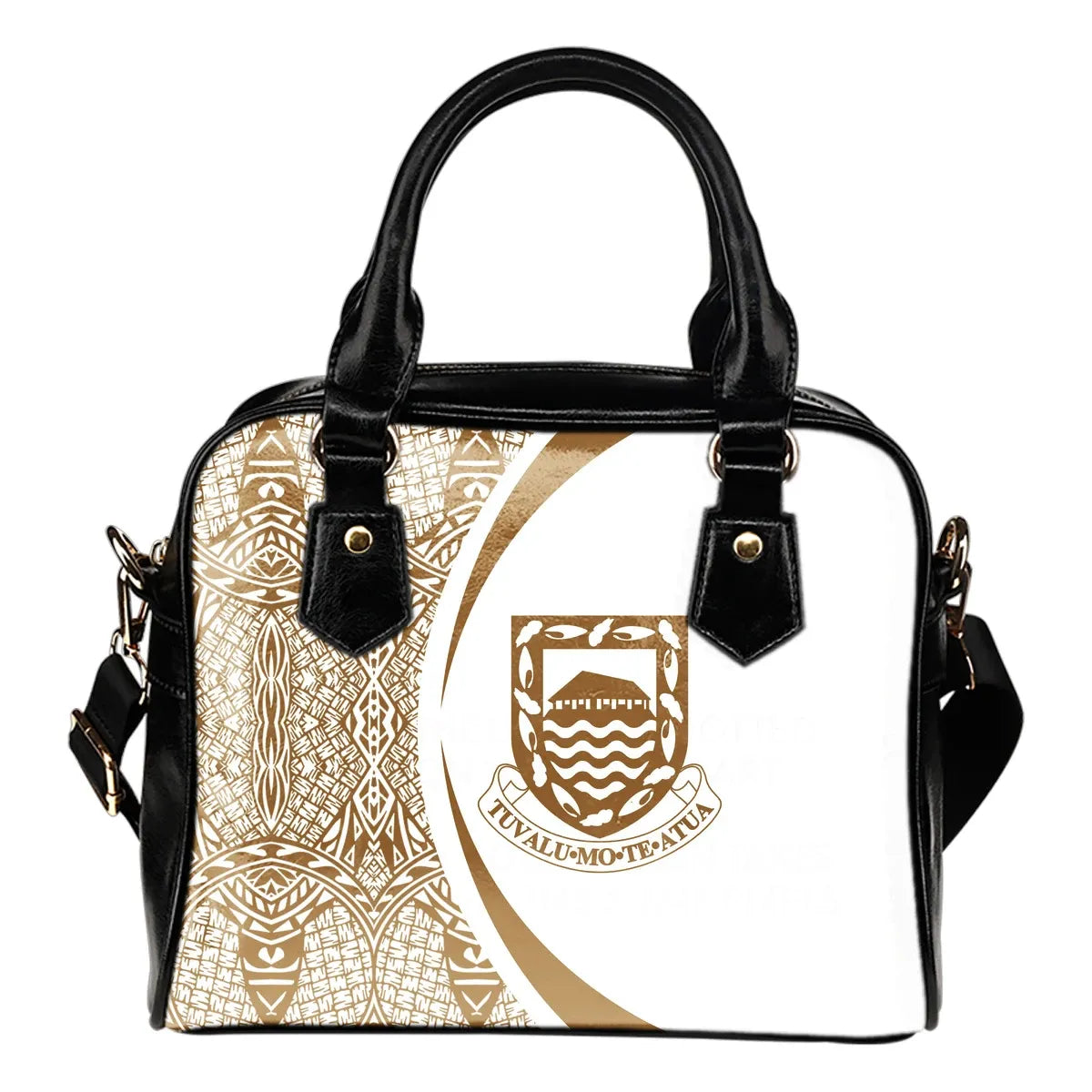 Tuvalu Coat Of Arms Polynesian Shoulder Handbag Circle Style 03