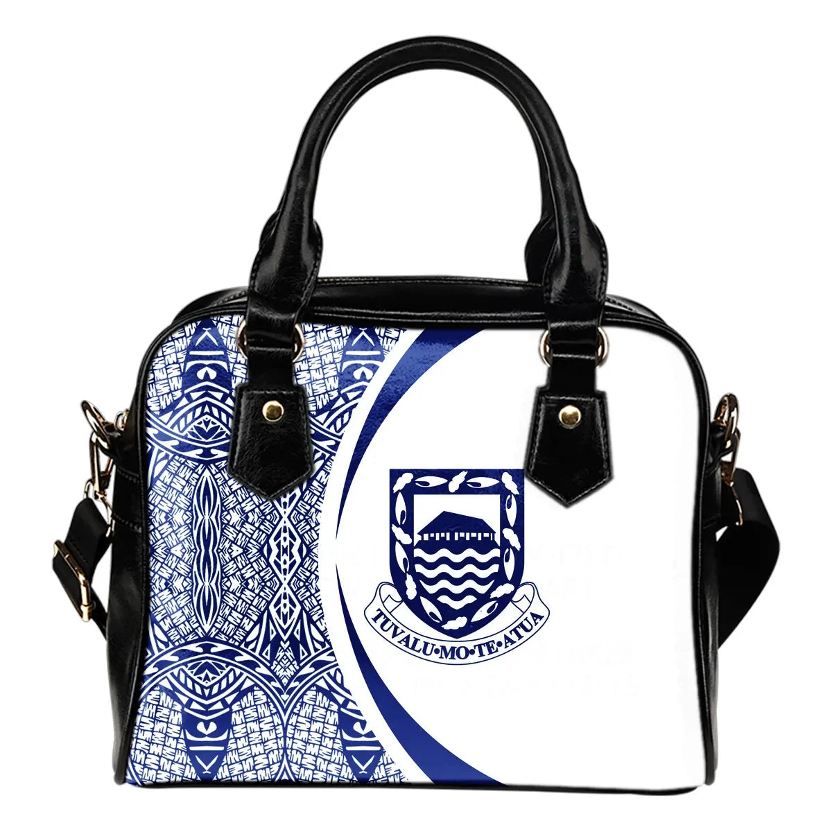 Tuvalu Coat Of Arms Polynesian Shoulder Handbag Circle Style 05
