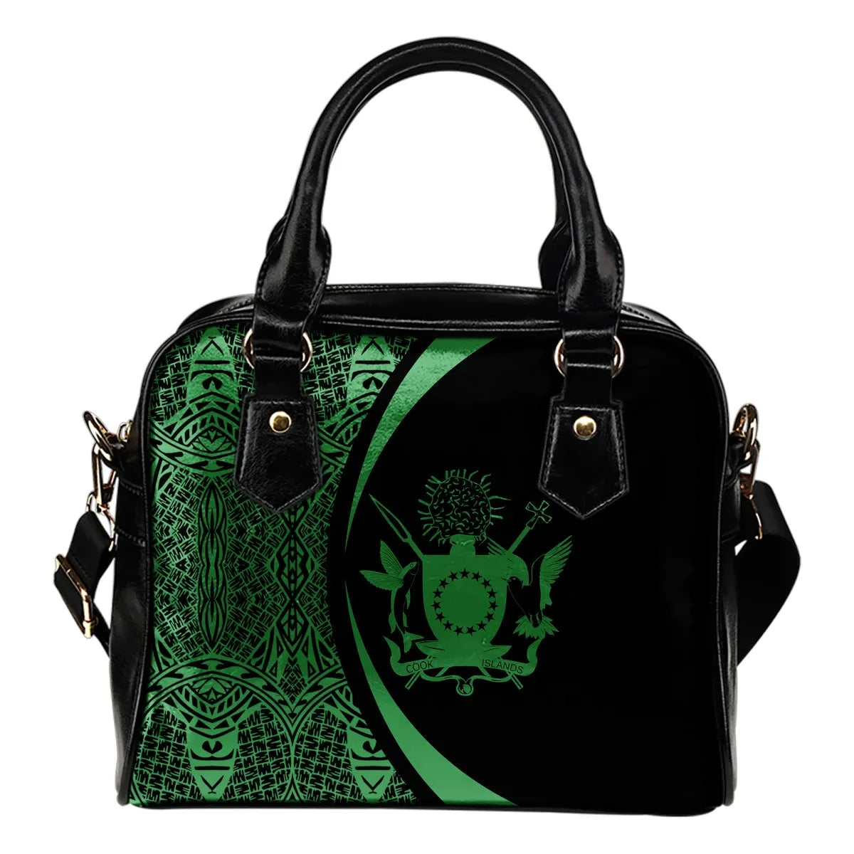 Cook Islands Coat Of Arms Polynesian Shoulder Handbag Circle Style 08