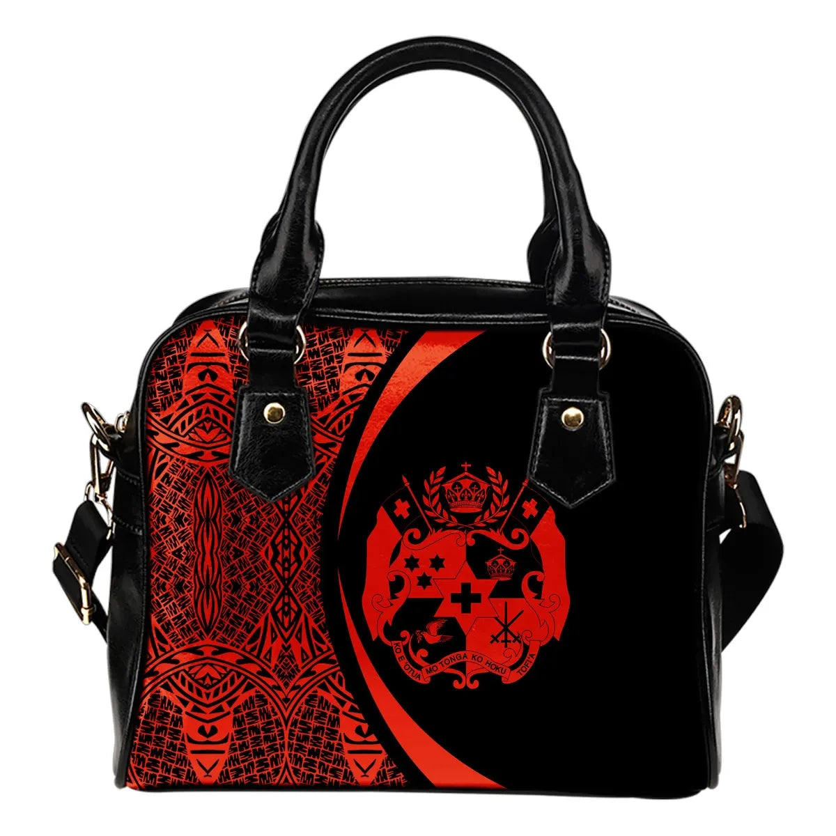 Tonga Coat Of Arms Polynesian Shoulder Handbag Circle Style 06