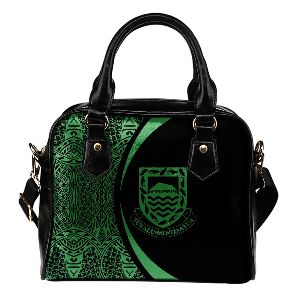 Tuvalu Coat Of Arms Polynesian Shoulder Handbag Circle Style 08