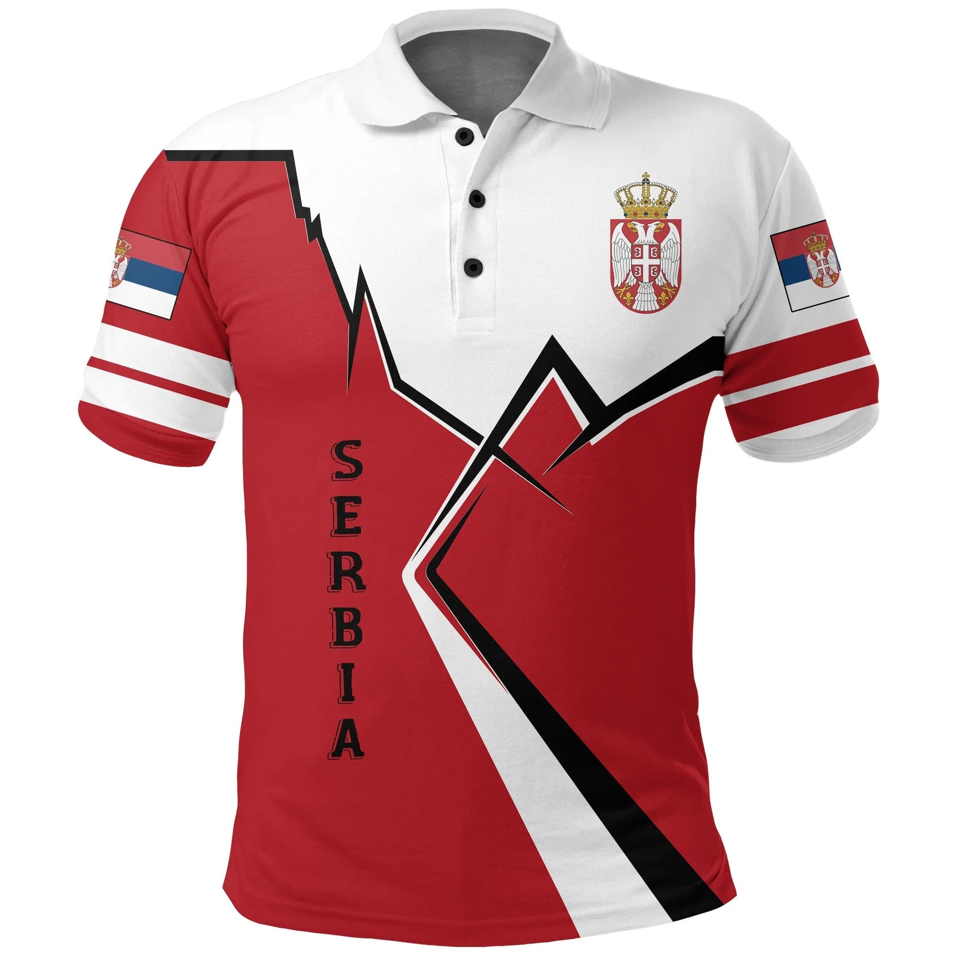 Serbia Polo Shirt Lightning