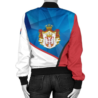 Serbia Women Bomber Jacket White Eagle Version
