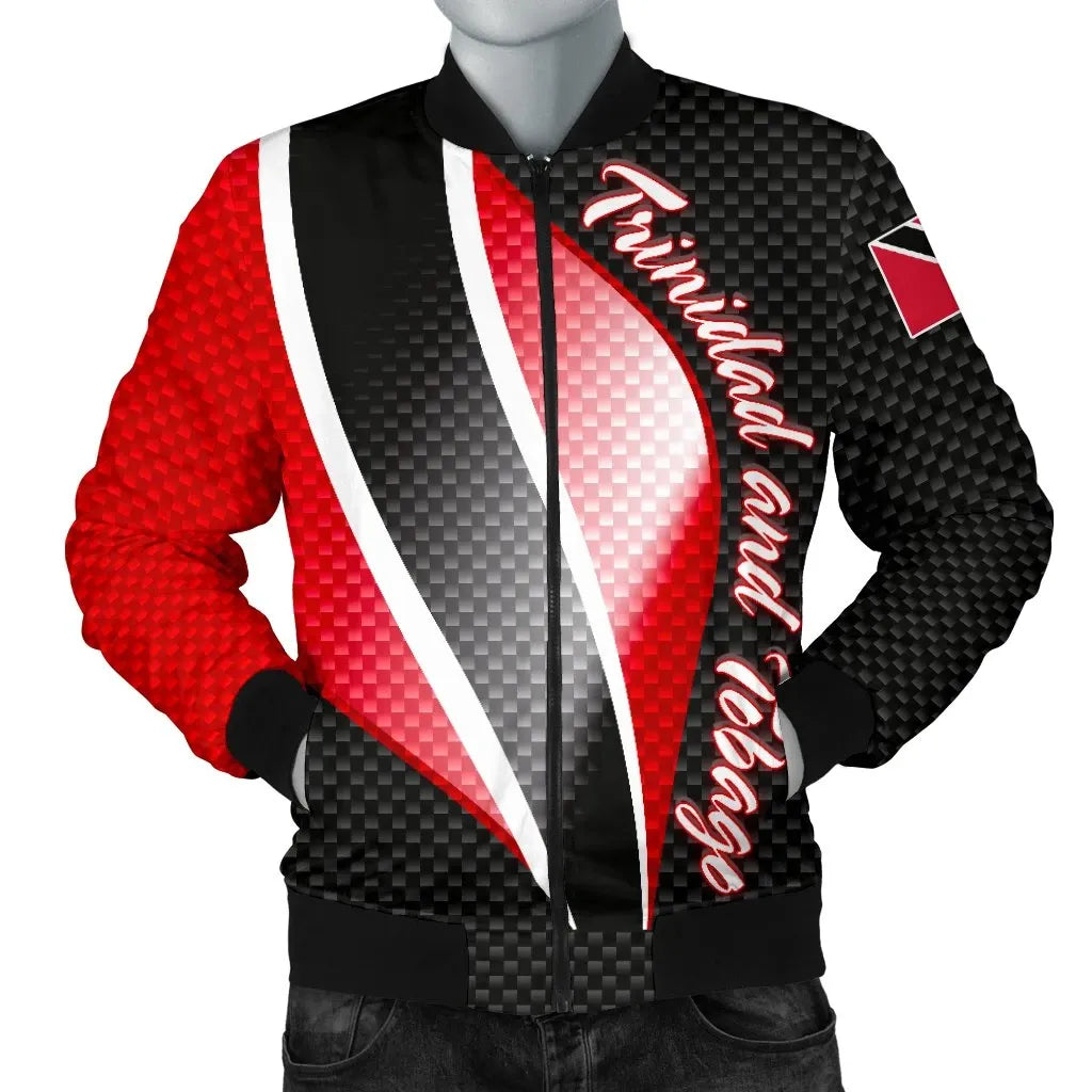 Trinidad and Tobago Men's Bomber Jacket Trinidad and Tobago Flag