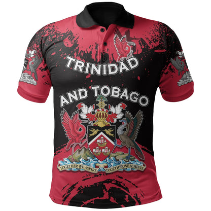 Trinidad and Tobago Scarlet Ibis Polo Shirt Coat Of Arms