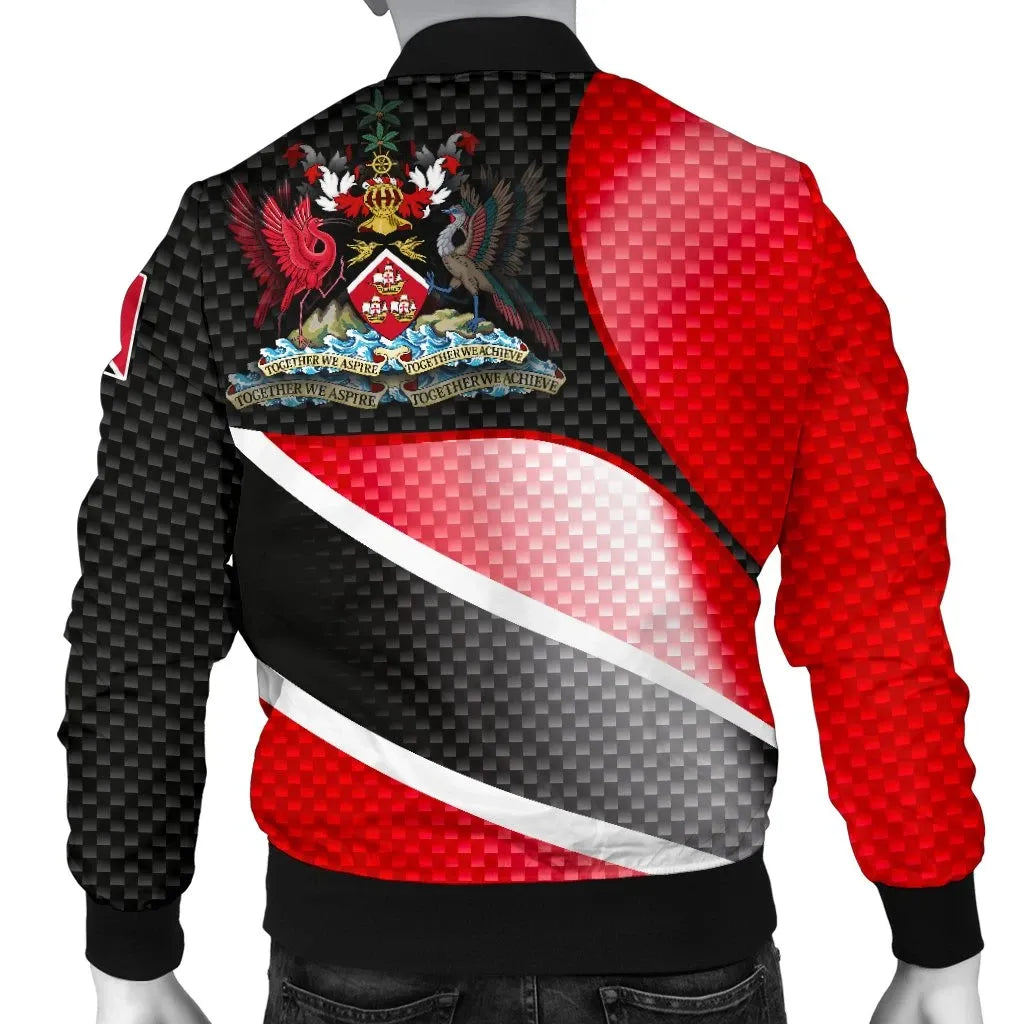 Trinidad and Tobago Men's Bomber Jacket Trinidad and Tobago Flag