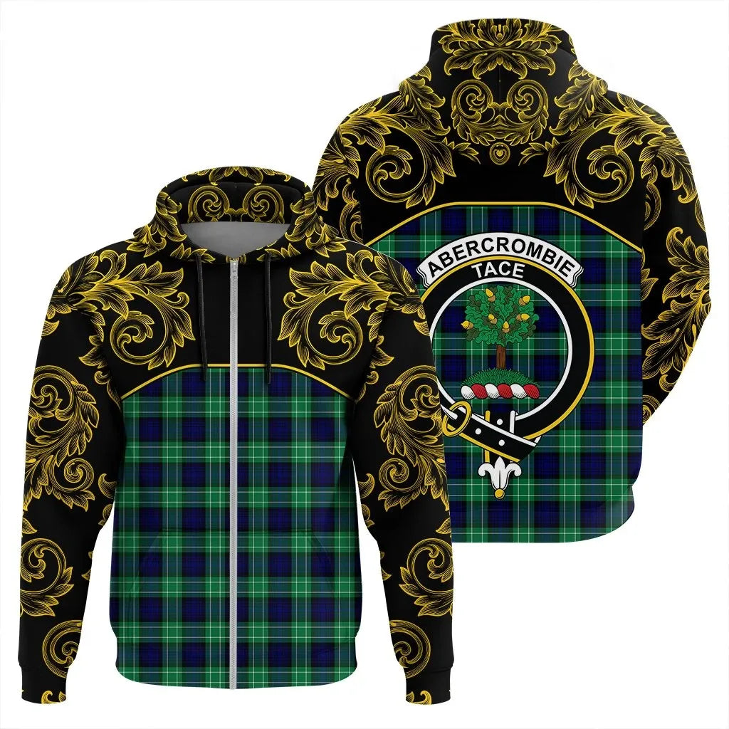 Printivon Abercrombie Tartan Clan Crest Zip Hoodie Empire I