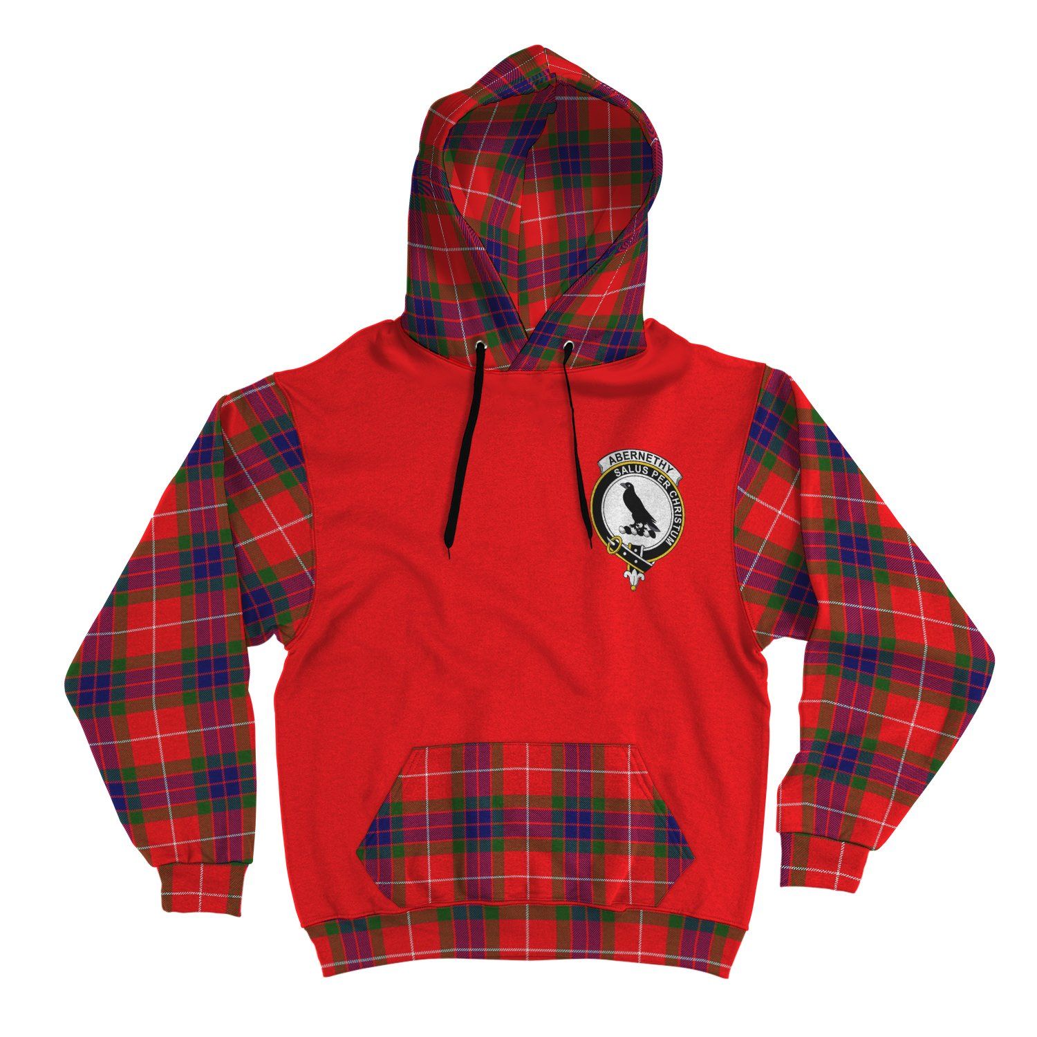 Printivon Abernethy Clans Tartan All Over Hoodie Sleeve Color