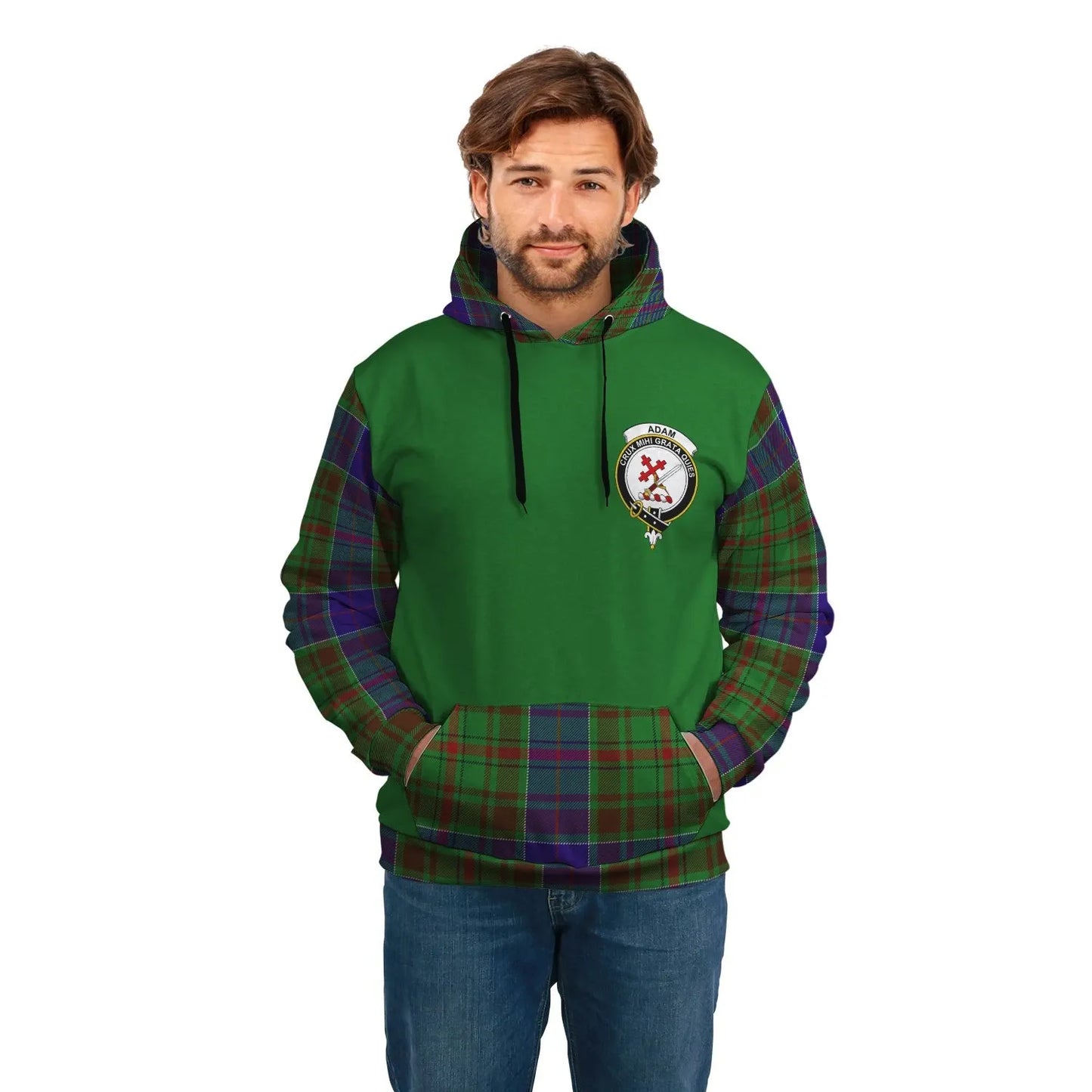 Printivon Adam Clans Tartan All Over Hoodie Sleeve Color